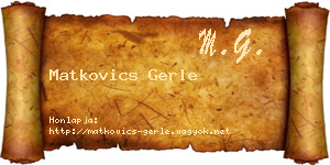 Matkovics Gerle névjegykártya